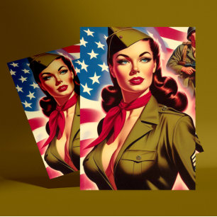  Militaire Pin-up Briefkaart