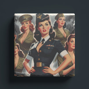  Militaire Pin-up Stenen Onderzetter