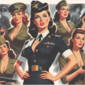 Militaire Pin-up Sticker (Voorkant)