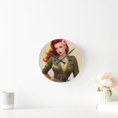  Militaire Pinup Wandklok (Huis)