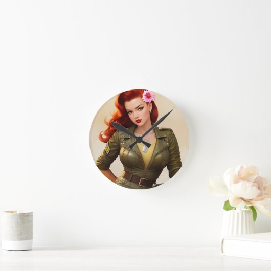 Militaire Pinup Wandklok (Huis)