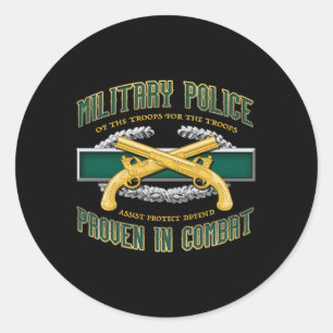 Militaire politie bewezen in strijd ronde sticker