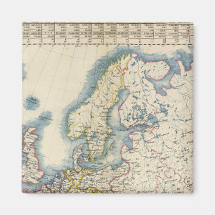Militaire politieke kaart van Europa Magneet