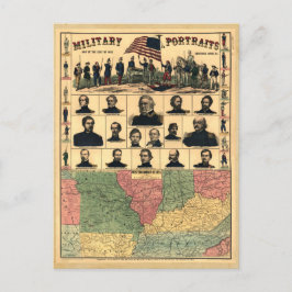 Militaire portretten uit de burgeroorlog 1861, opn briefkaart