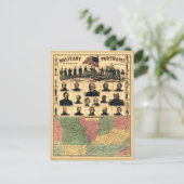 Militaire portretten uit de burgeroorlog 1861, opn briefkaart (Staand voorkant)