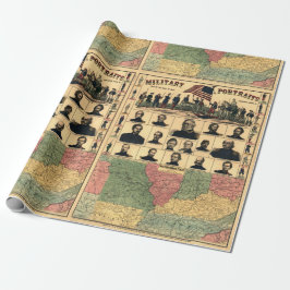 Militaire portretten uit de burgeroorlog 1861, opn cadeaupapier