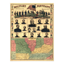 Militaire portretten uit de burgeroorlog 1861, opn foto afdruk