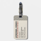 Militaire propaganda tegen stijl Robot Bagagelabel (Achterkant verticaal)