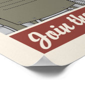 Militaire propaganda tegen  stijl Robot Poster (Hoek)