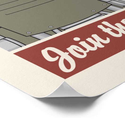 Militaire propaganda tegen  stijl Robot Poster (Hoek)