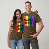 Militaire Proud Gay Rainbow Dark T-Shirt (Unisex)
