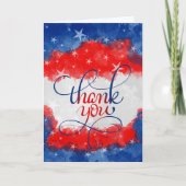 Militaire Rode Witte en Blauwe Waterverf Hartelijk Kaart (Voorkant)