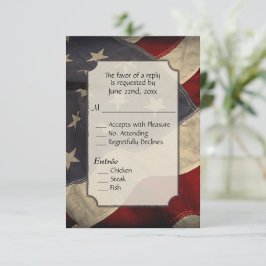 Militaire RSVP met menuopties (Staand voorkant)