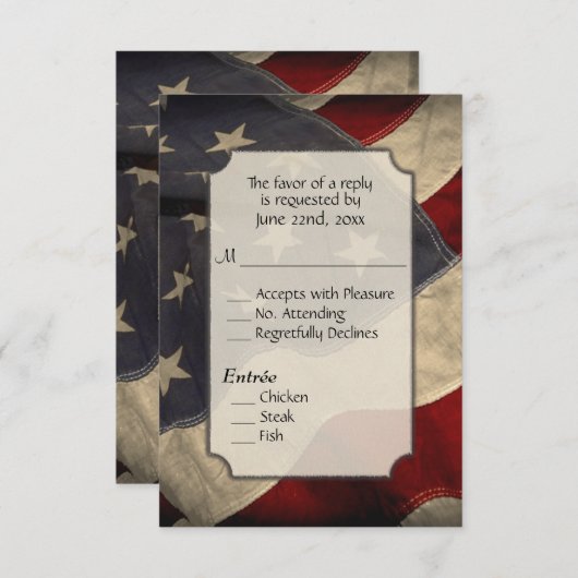 Militaire RSVP met menuopties (Voorkant / Achterkant)