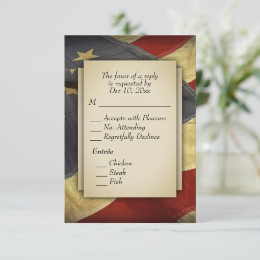 Militaire RSVP met menuopties (Staand voorkant)