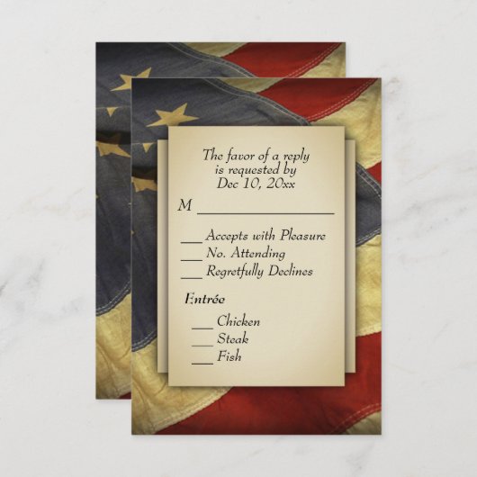 Militaire RSVP met menuopties (Voorkant / Achterkant)