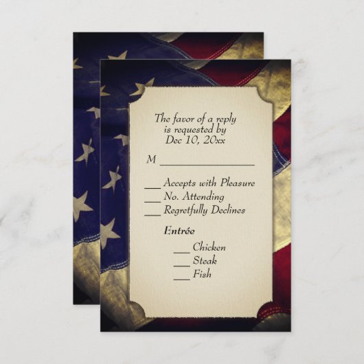 Militaire RSVP met menuopties (Voorkant / Achterkant)