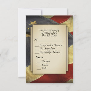 Militaire RSVP met menuopties Kaartje