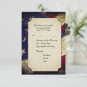 Militaire RSVP met menuopties Kaartje (Staand voorkant)