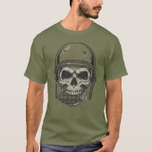 Militaire Schedel met Granaat T-shirt (Voorkant)