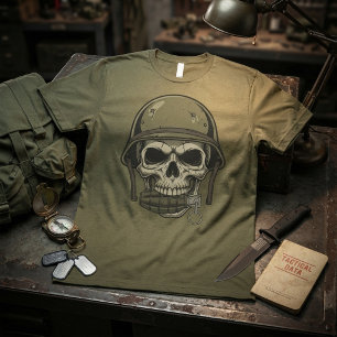 Militaire Schedel met Granaat T-shirt
