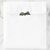 Militaire Semi Bulldozer Flatbed Cartoon Hart Sticker (Tas)