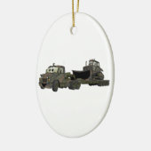 Militaire Semi Bulldozer Flatbed Cartoon Keramisch Ornament (Links)