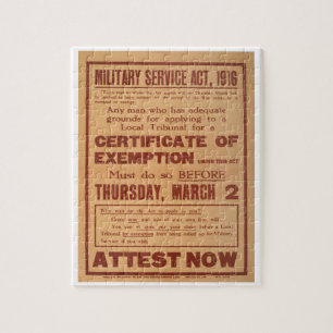 Militaire Service Act,Propaganda Poster Legpuzzel