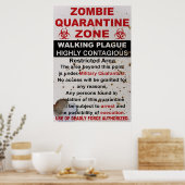 Militaire signalisatie Zombie Quarantine Poster (Keuken)