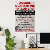 Militaire signalisatie Zombie Quarantine Poster (Thuiskantoor)