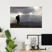 Militaire silhouettes in God, we vertrouwen Poster (Thuiskantoor)