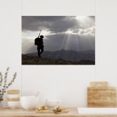 Militaire silhouettes in God, we vertrouwen Poster (Keuken)