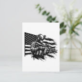 Militaire soldaat Amerikaanse vlag Patriottische k Briefkaart (Staand voorkant)