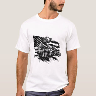 Militaire soldaat Amerikaanse vlag Patriottische k T-shirt