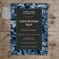 Militaire soldaat blauwe camouflage verjaardag