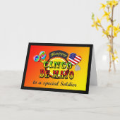 Militaire soldaat Cinco de Mayo Kaart (Gele Bloem)