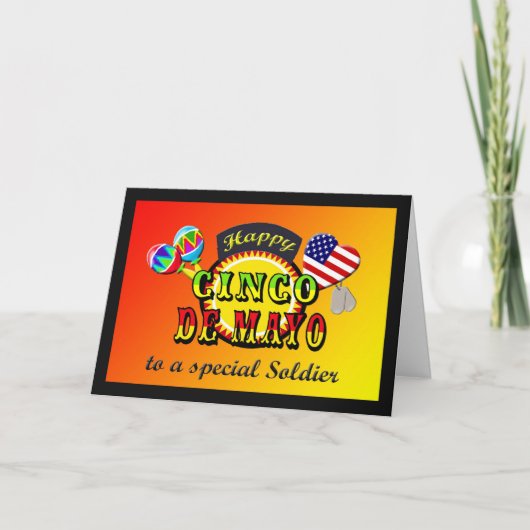 Militaire soldaat Cinco de Mayo Kaart (Voorkant)