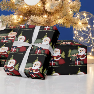 Militaire soldaat en kerstman kerstgebruik cadeaupapier