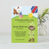 Militaire soldaat Girl Kaart (Staand voorkant)