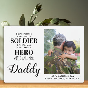 Militaire soldaat Hero Paps Dag Foto van de vaders Fotoplaat