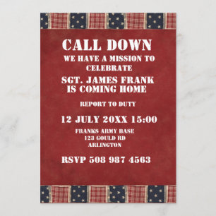 militaire soldaat komt naar huis kaart