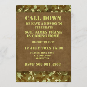 militaire soldaat komt naar huis kaart