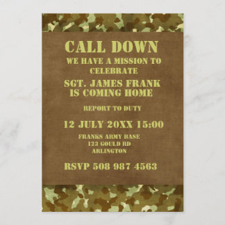 militaire soldaat komt naar huis kaart