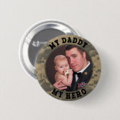 Militaire soldaat Mijn vader Mijn aangepaste foto  Ronde Button 5,7 Cm (Voorkant /achterkant)