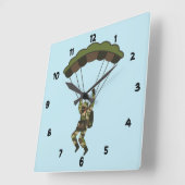 Militaire soldaat/Paratrooper Vierkante Klok (Hoek)