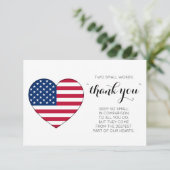 Militaire soldaat Patriotic Heart Verenigde Staten Bedankkaart (Staand voorkant)