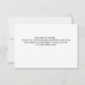 Militaire soldaat Patriotic Heart Verenigde Staten Bedankkaart (Achterkant)
