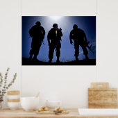 militaire soldaat Silhouettes Poster (Keuken)