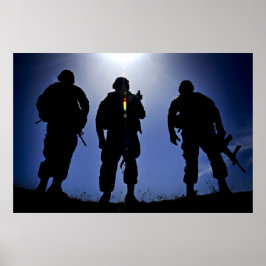 militaire soldaat Silhouettes Poster