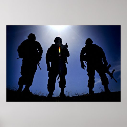 militaire soldaat Silhouettes Poster (Voorkant)